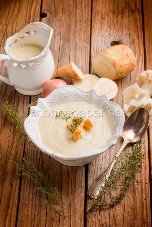 Zuppa di pastinaca e cavolfiore