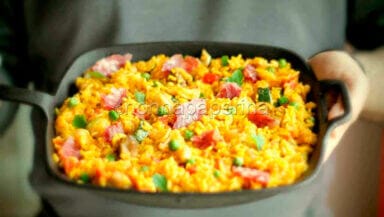 paella con salame campagnolo