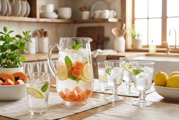 acqua aromatizzata con cubetti di pap