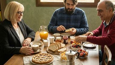 la colazione in famiglia