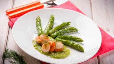 capesante con gli asparagi