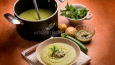 Vellutata di patate tiepide con pesto