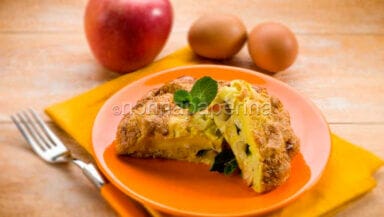 frittata di mele e cipolle al curry