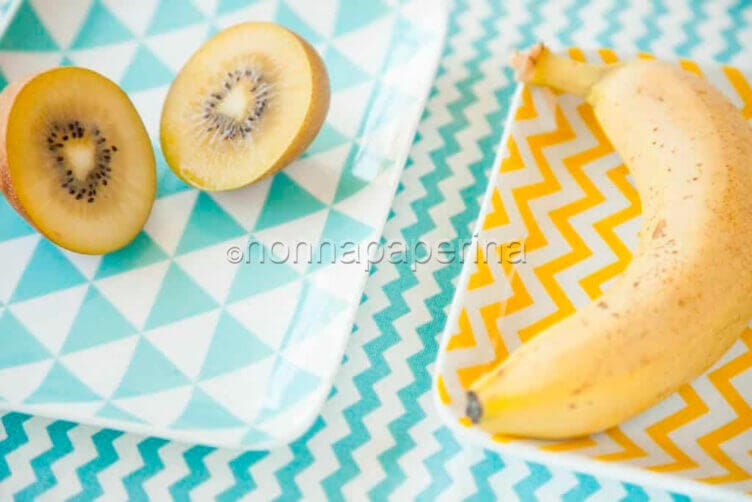 Frullato di banana e kiwi giallo per ritrovare energia Frullato di banana e kiwi giallo