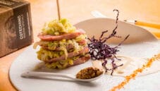 Millefoglie di cotechino e verza stufata