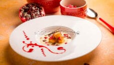 Pandoro con crema Chantilly, melagrana e uvetta Pandoro con crema Chantilly, melagrana e uvetta