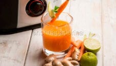 Centrifugato di carota, zenzero e lime
