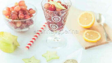 granita di lamponi e uva rossa