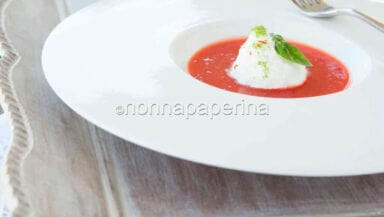 Gazpacho con spuma di mozzarella