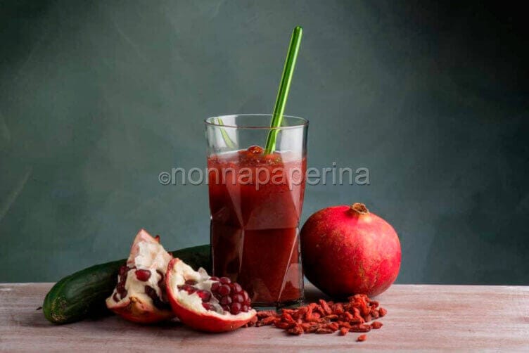 succo di melagrana e cetriolo