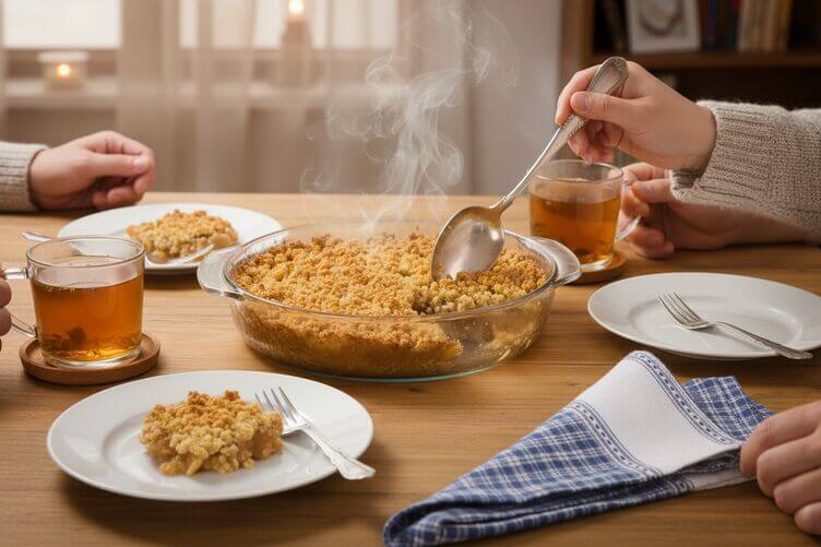 crumble di mele tavola