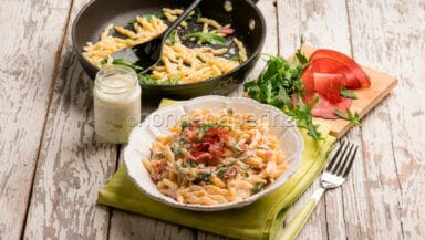 Trofie con speck e rucola