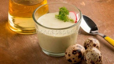 maionese con uova di quaglia e olio di riso