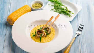 zuppetta di mais con girelle di aguglia