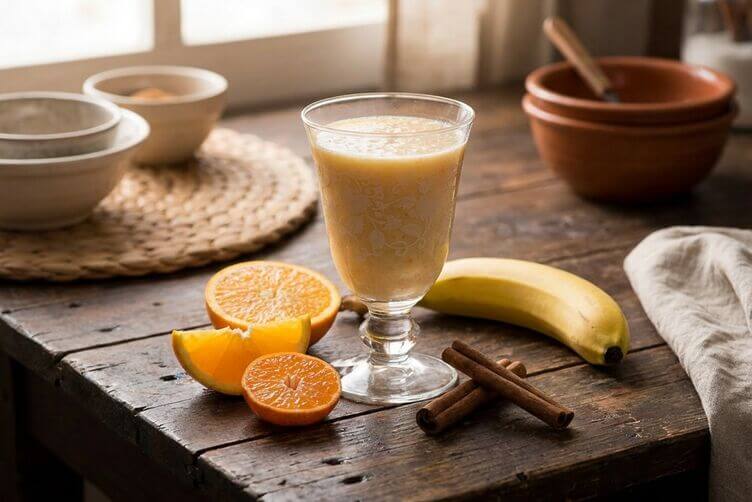 Frullato di frutta con agrumi (arancia, clementine) e banana Frullato di frutta con agrumi (arancia, clementine) e banana