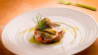 millefoglie di zucca e carciofi