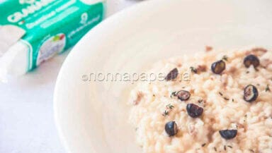 risotto con mirtilli e stracchino