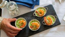 Gazpacho di avocado e gamberi allo zenzero