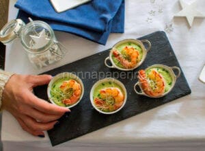 Gazpacho di avocado e gamberi allo zenzero Gazpacho di avocado e gamberi allo zenzero