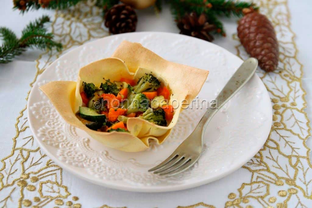 cestino di lasagnetta con verdure
