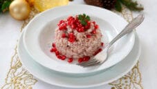 Risotto allo spumante e melagrana per Natale. Risotto allo spumante e melagrana per Natale.