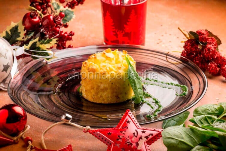 Timballo di riso con zucca e guanciale