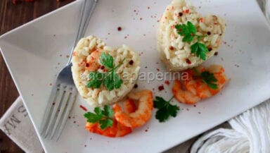 risotto ai gamberi e pepe rosa