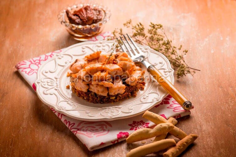 salmone base croccante pomodorini secchi or cl