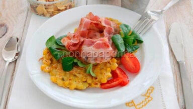 frittelle di mais con pancetta