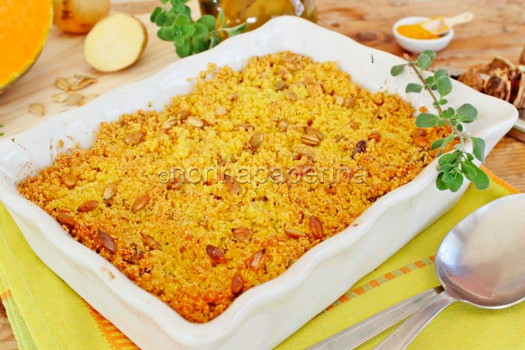 crumble salato di zucca e patate