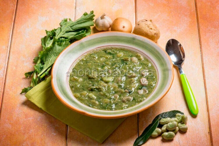 Zuppa di fave e cime di rapa