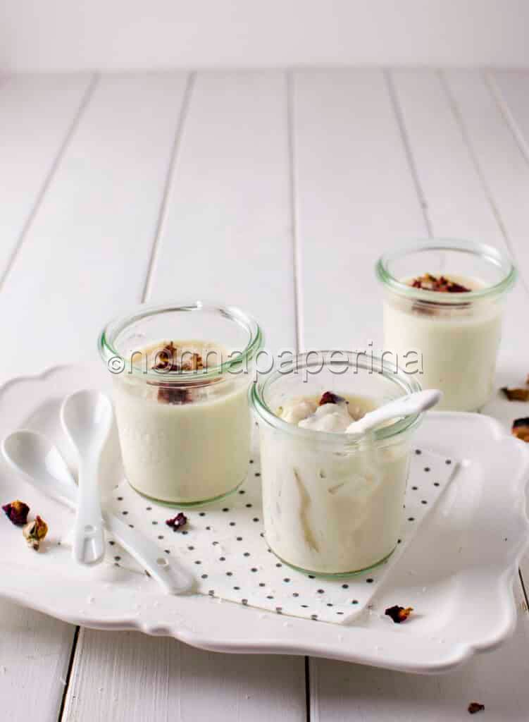 panna cotta cocco rose