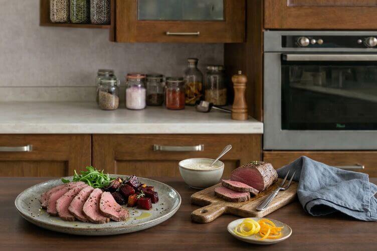 Barbabietole rosse e roast beef Barbabietole rosse e roast beef