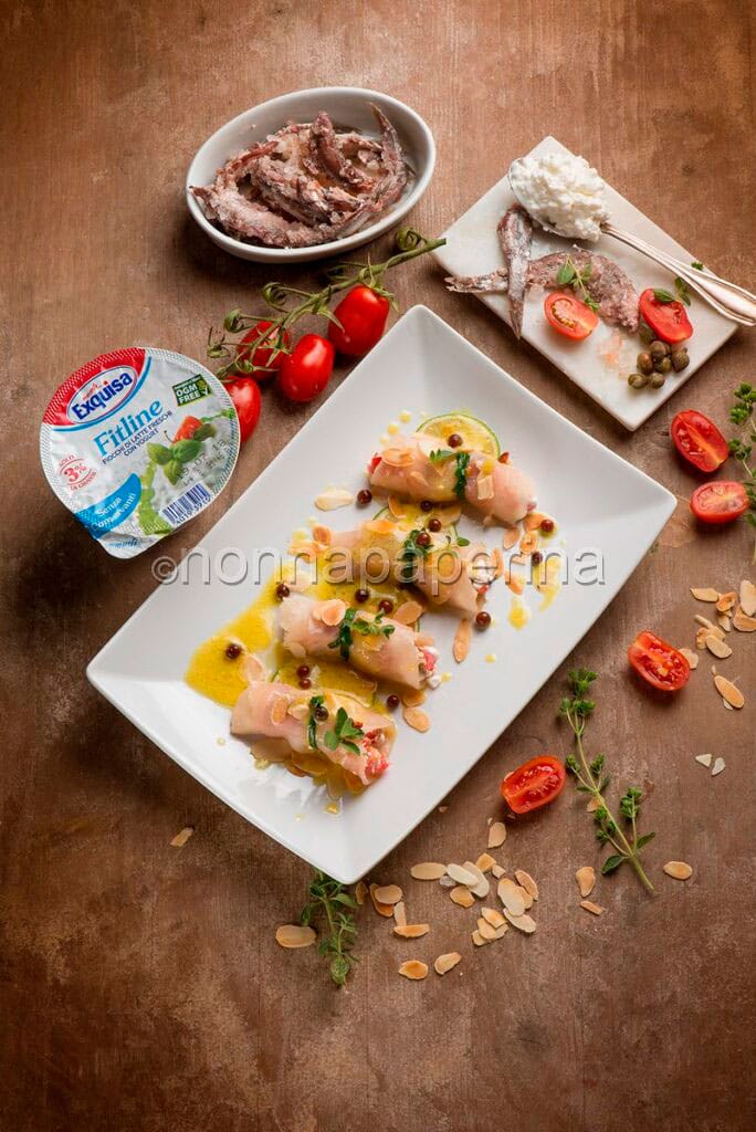 Involtini di pesce spada affumicato con fiocchi di latte