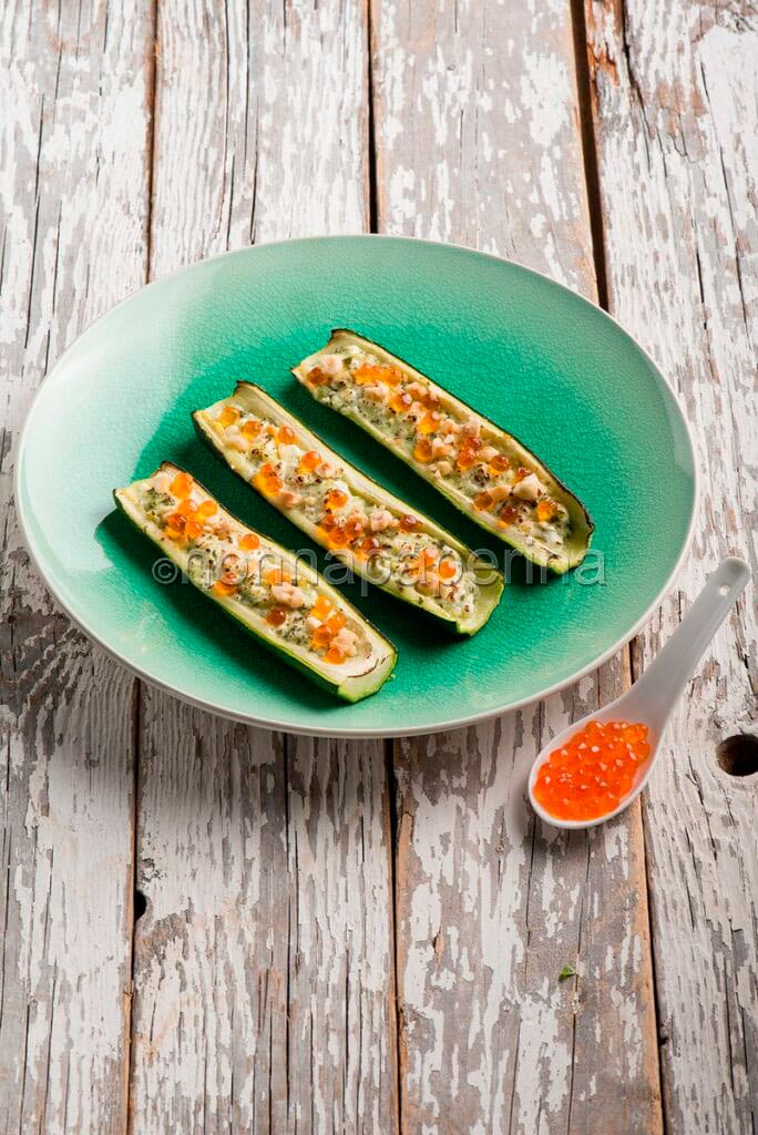 Zucchine ripiene di fiocchi di latte