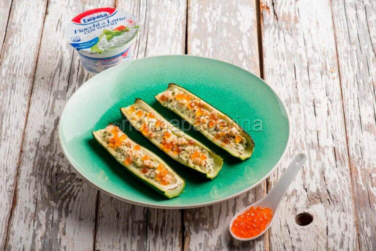 zucchine ripiene con i fiocchi di latte