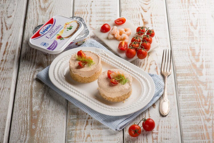 mini cheesecake di tonno e gamberi