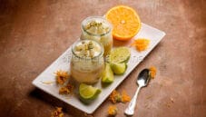 Crema cotta all’arancia con spuma al cioccolato Crema cotta all’arancia con spuma al cioccolato