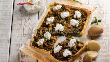Crostata salata con fagiolini