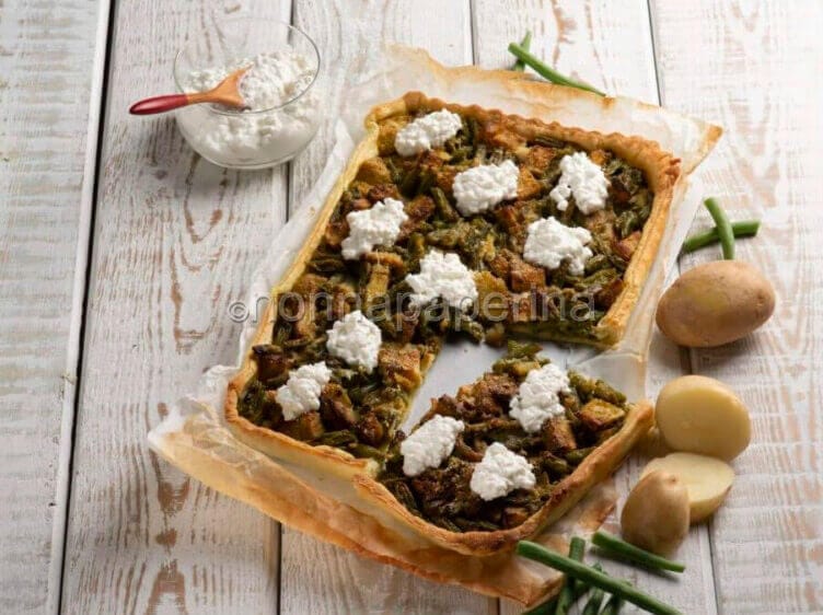 Crostata salata con fagiolini