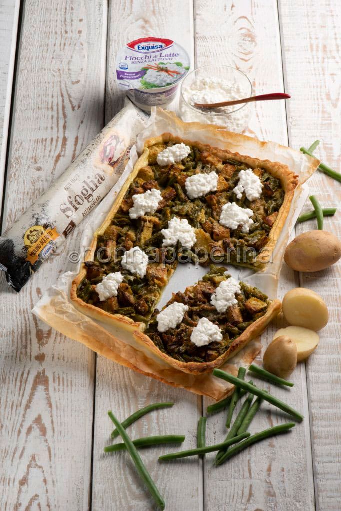 Crostata salata con fagiolini