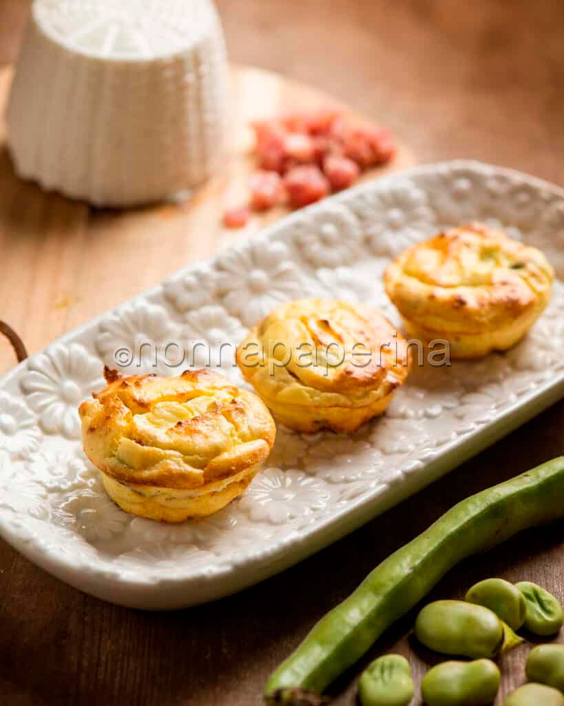 Sformatini di ricotta e fave Sformatini di ricotta e fave