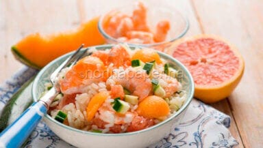 insalata di riso con pompelmo