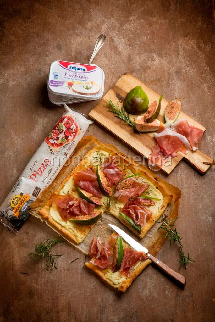 pizza bianca con prosciutto e fichi