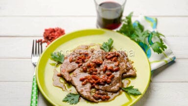 Scaloppine al succo di uva e bacche di goji