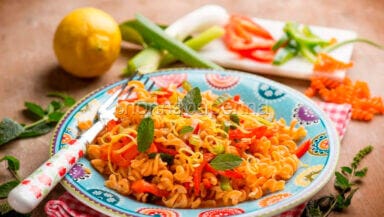 fusilli di lenticchie e peperoni