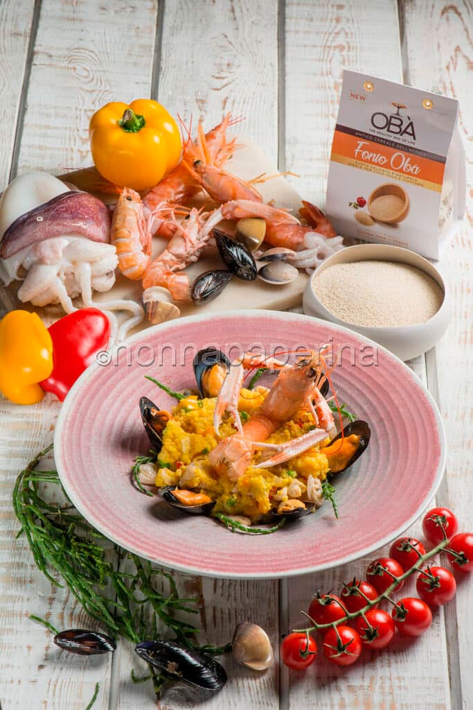 Paella di fonio mantecato alla valenciana