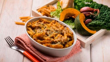 penne al forno con zucca e cavolo