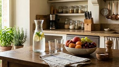 estate: acqua fresca e frutta