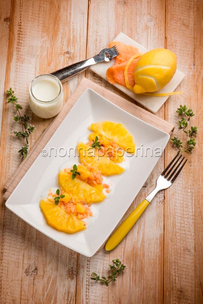 salmone e ananas